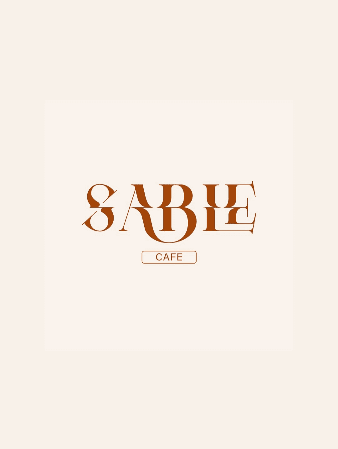 Sable Café logo on warm beige background