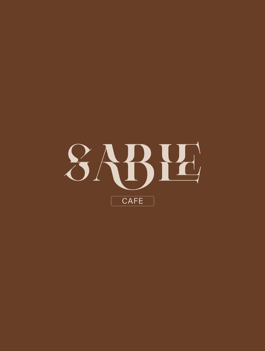 Sable Café logo on espresso background